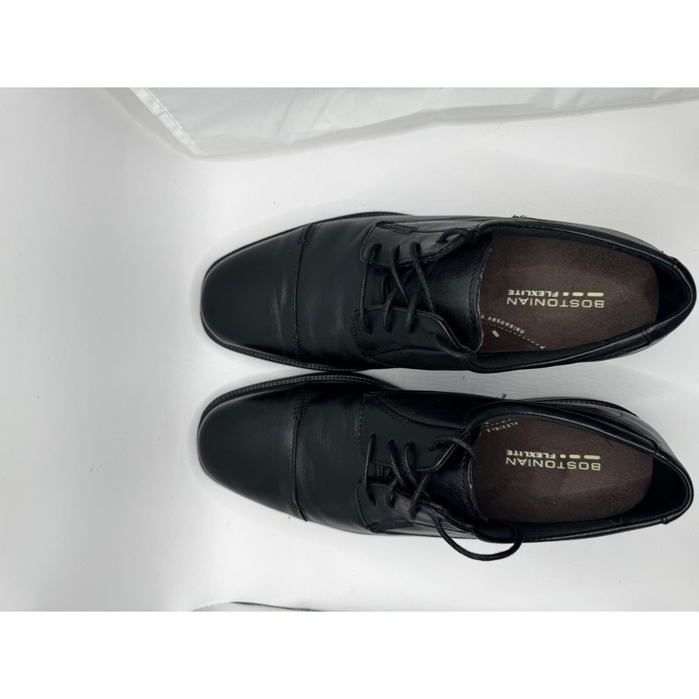 Bostonian Flexlite Mens Black Leather Cap Toe Oxford Dress Shoes Lace Up